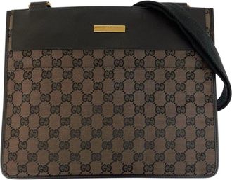 Gucci Brown Gg Canvas & Leather Shoulder Bag (Authentic Pre-Loved)