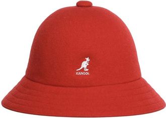 Kangol Rode Bucket Hat met Voorlogo - Dames - Hoeden - Rood - S - Wol - Accessoires