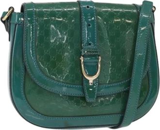 Gucci Pre-owned Cross Body Bags, female, Green, Size: ONE SIZE Pre-owned Vintage Flap Shoulder Bag