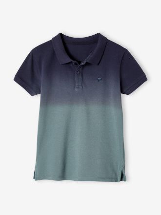 Vertbaudet Jungen Poloshirt, Dip-Dye-Effekt indigo
