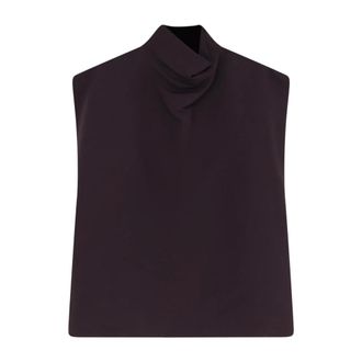 Alaia Blouses, female, Purple, Size: XS Poplin High Neck Top