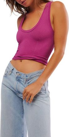 Free People Clean Slate Crop Tank in Boysenberry at Nordstrom, Size X-Small/small