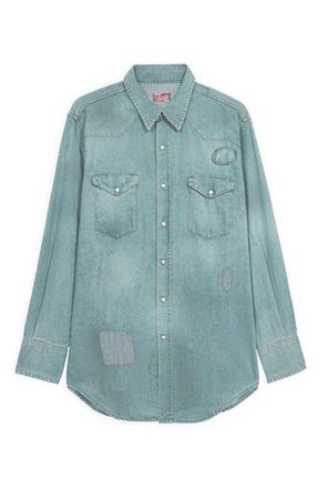 Fortela Jennyvint Custom Wash Denim Shirt in D470 at Nordstrom, Size X-Large