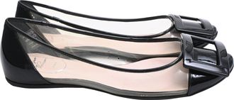 Roger Vivier Buckle Accent Ballet Flats in Black PVC