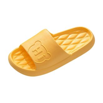 Generic Women Fashionable Pattern Summer Indoor Outdoor Cartoon Cute Printing Comfortable Soft Soled Flat Light Slippers (Yellow, 5)