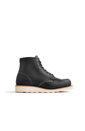 Red Wing Shoes Classic Moc Boundary Leather Boot in Black Boundary at Nordstrom, Size 8.5