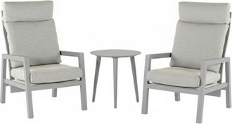 ED&Egrave;N JARD&Iacute; Conjunto de mesa redonda y sillas de jard&iacute;n color Gris tierra