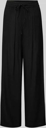 Pieces Regular Fit Weite Hose aus Viskose-Leinen-Mix Modell PIA in Black, Größe XS