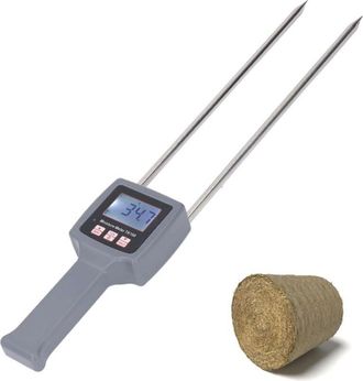 Elle Medidor De Humedad Del Heno - Mide De 5 A 90 % De Humedad Relativa - Pantalla Lcd Retroiluminada De Gran Tama&ntilde;o - Funciona Con 4 Pilas Aaa - Modelo Tk
