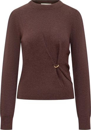 Isabel Marant Cosima Draped Knit Sweater - Dames - Ronde hals truien - Rood - S - Wol - Truien & Vesten