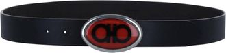 Ferragamo Custom Buckle Fixed Belt, Size 95