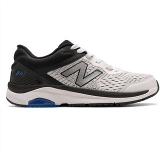 New Balance Mens 847V4 Walking Shoes In White/ Blue/black