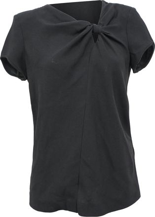 Maje Twist Front Top in Black Acetate