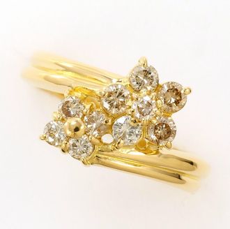C&A Brown Yellow Gold Yellow Gold (18K) Band Ring (Pre-Owned)