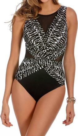 Miraclesuit Between The Pleats Dd-Cup Palma High Neck One Piece Swimsuit In Black