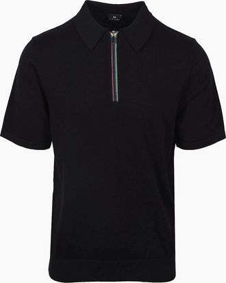 Paul Smith Mens PAUL SMITH SWEATER SS POLO BLACK - Size: 44