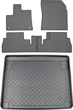 OEM Juego De Alfombrillas De Goma Para Citro&euml;n Berlingo Iii Van (5 Puertas) A Partir De Junio De 2018: Alfombrilla Para Coche + Alfombrilla Para Maletero