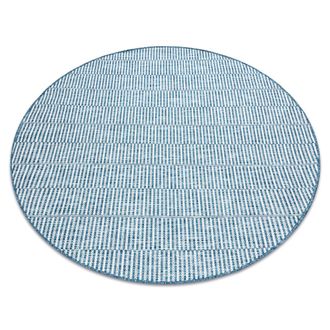RugsX Rugsx - Alfombra De Cuerda Sisal Loft 21198 Circulo Boho Marfil/plateado/azul Beige Circulo 120 Cm