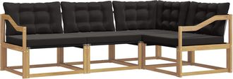 vidaXL Conjunto De Sof&aacute;s De Exterior 4 Uds. Blanco Y Negro Vidaxl