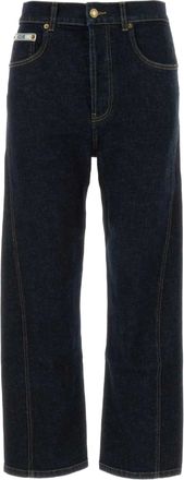 Moschino Indigo Cropped Five Pocket Cotton Denim Pants