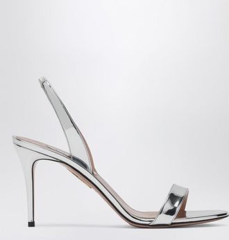 Aquazzura So Nude 85 Silver Sandals