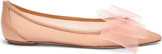 Stuart Weitzman Blushing Bow Flat - Dames - Ballerinas - Roze - 39 1/2 EU - Schoenen