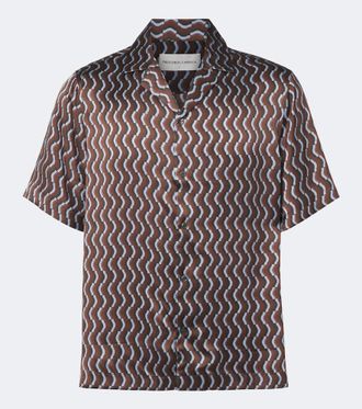 Frescobol Carioca Roberto printed silk bowling shirt
