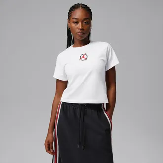 Nike Jordan Womens Jordan Brooklyn Graphic T-Shirt in White | IR0778-100