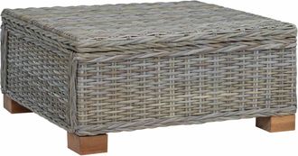 vidaXL Mesa De Centro Gendt Rat&aacute;n Natural Gris Kubu 67 X 60 X 30 Cm Vidaxl