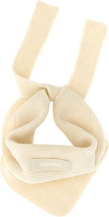 Jacquemus Le Chale Gros-Grain Bandana - Dames - Wintersjaals - Beige - ONE Size - Katoen - Accessoires