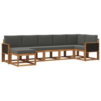 vidaXL Conjunto De Sof&aacute;s De Exterior 7 Pcs Natural Y Antracita Vidaxl