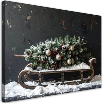 Feeby Impresi&oacute;n De Imagen, &Aacute;rbol De Navidad Regalos Trineo, 120x80