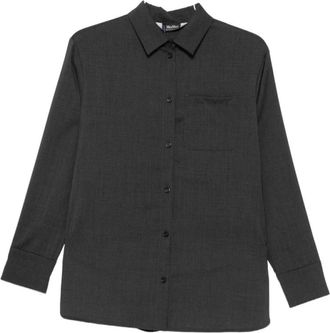 Max Mara Klassiek Kraag Overhemd - Dames - Overhemden - Grijs - S - Leer - Overhemden