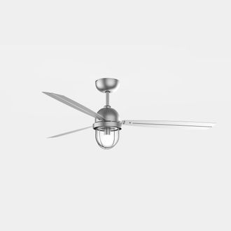 Netlighting Mariner LED Ceiling Fan Satin nickel With E27 Lamp in White