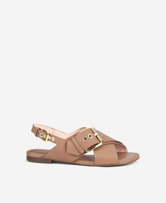 AGL Summer Criss Cross Sandal in Cocoa Nappa at Nordstrom, Size 40.5