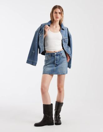 Levi's Minigonna di jeans blu chiaro