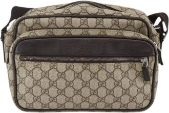 Gucci Pre-owned Cross Body Bags, female, Beige, Size: ONE SIZE Pre-owned Vintage GG Canvas Shoulder Bag