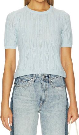 Rag & Bone Francesca Merino Short Sleeve Sweater In Sky Blue