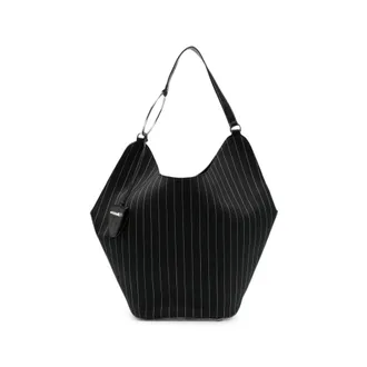 Dondup Pinstripe-pattern Ring-handle Tote Bag
