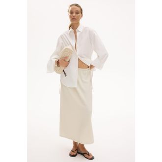 H&M Crinkled Drawstring Skirt in Light Beige at Nordstrom, Size Xx-Small