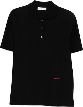 Lanvin Cotton Black Polo Shirt