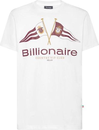 Billionaire Boys Club T-shirt Ronde Hals Vlaggen - Heren - T-shirts - Wit - L - Katoen - Tops