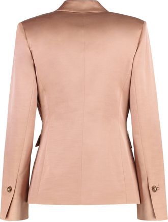 Pinko Womens Blazer Satin Pink Cotton Blazers Jacket