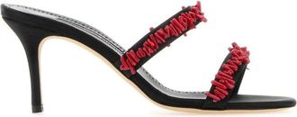 Manolo Blahnik 70mm Clorettenu sandals - women - Leather/Leather/Satin - 38 - Red