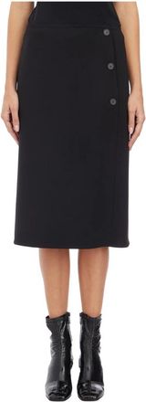 Courr&egrave;ges Tailored Buttoned Skirt - Dames - Midirokken - Zwart - S - Rokken