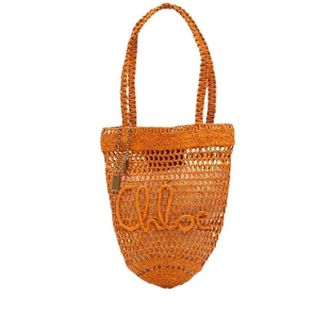 Chlo&eacute; Bolso Tote Raffia Pre-owned - Pre-owned - Mujer - Naranja - ONE SIZE