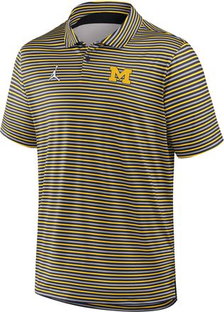 Nike Jordan Mens Michigan Tour Stripe Jordan Brand Dri-FIT College Polo in Blue | 0JPT0FJ8MWN-24Y