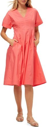 Trina Turk A line Poplin Midi Ashe Dress in Coral Crush at Nordstrom, Size 10