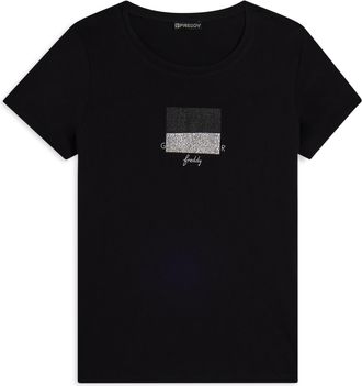 Freddy T-shirt con scritta Glamour in glitter