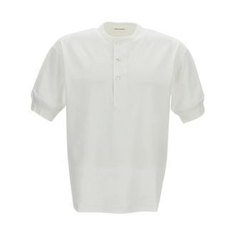 Kaptain Sunshine T-Shirts, male, White, Size: L Suvin Supima Tube Henleyneck Tee Light